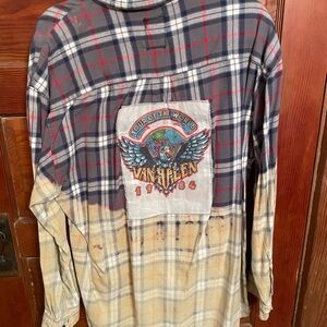 Tye dye flannel Van Halen Plaid Shirt